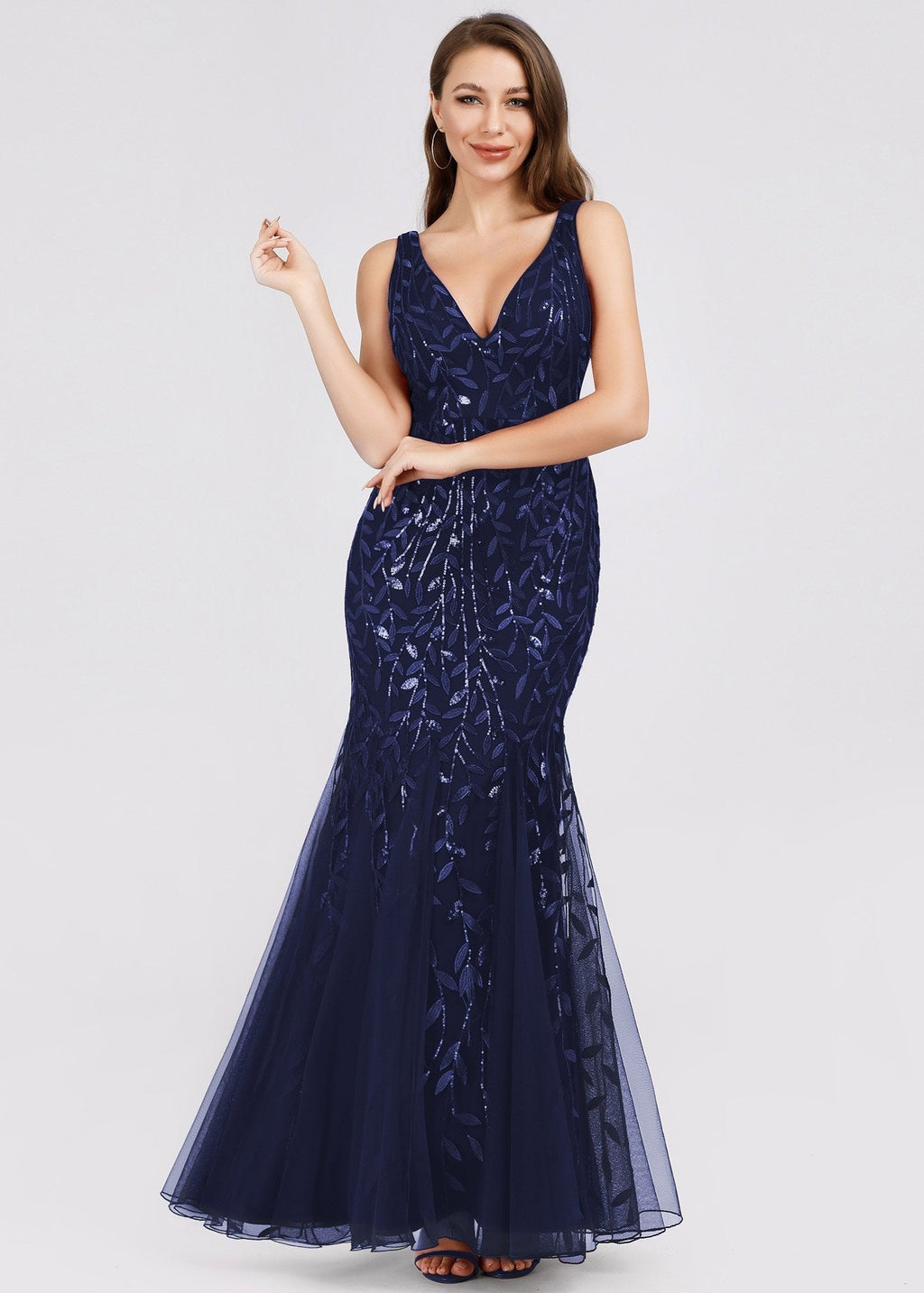 Paula sleeveless tulle and sequin trumpet mermaid dress more colors - Bay Bridal and Ball Gowns