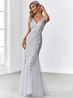 Paula sleeveless tulle and sequin trumpet mermaid dress more colors - Bay Bridal and Ball Gowns