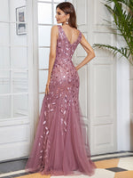 Paula tulle and sequin trumpet dress in dusky rose Express NZ wide - Bay Bridal and Ball Gowns