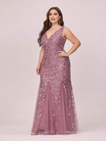 Paula tulle and sequin trumpet dress in dusky rose Express NZ wide - Bay Bridal and Ball Gowns