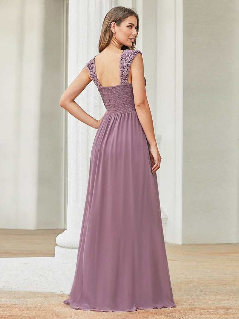 Penelope applique lace bridesmaid dress in dusky rose s10 Express NZ wide - Bay Bridal and Ball Gowns