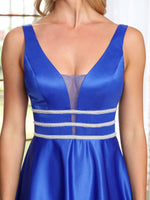 Prema satin sapphire blue Ball Dress with bling s8 Express NZ wide! - Bay Bridal and Ball Gowns