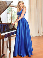 Prema satin sapphire blue Ball Dress with bling s8 Express NZ wide! - Bay Bridal and Ball Gowns