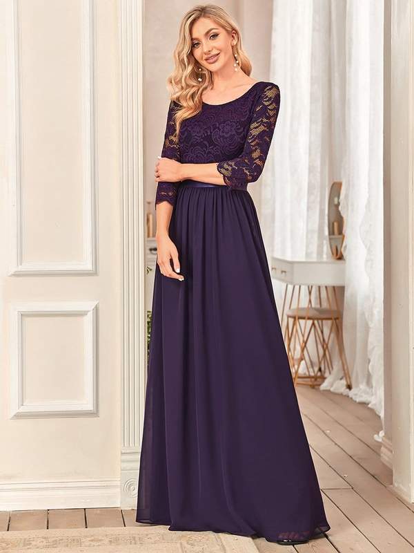 Pricilla bridesmaid or ball dress in dark purple s8 Express NZ wide! - Bay Bridal and Ball Gowns