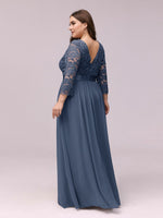 Pricilla lace and chiffon dress in dusky navy Express NZ wide - Bay Bridal and Ball Gowns