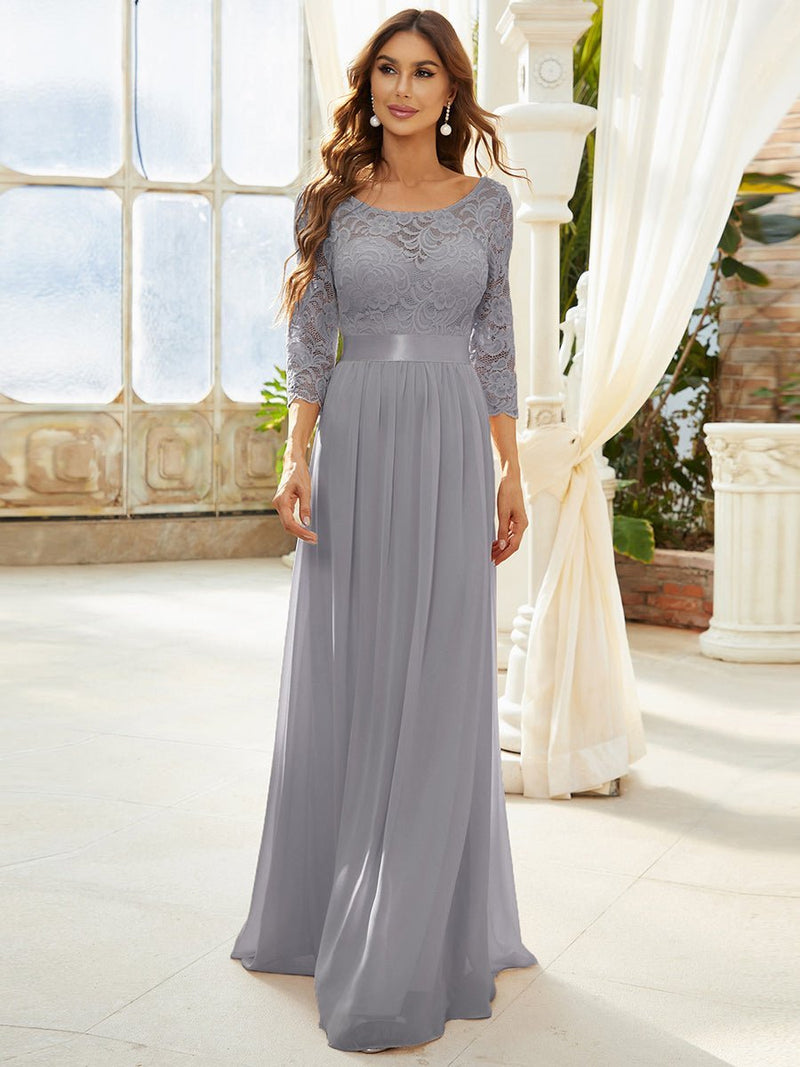 Pricilla mother of the bride dress in grey Express NZ wide - Bay Bridal and Ball Gowns