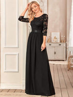 Pricilla sleeved bridesmaid or ball dress in black Express NZ wide - Bay Bridal and Ball Gowns