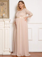 Pricilla Sleeved Maternity Evening/Bridesmaid Dress - Bay Bridal and Ball Gowns