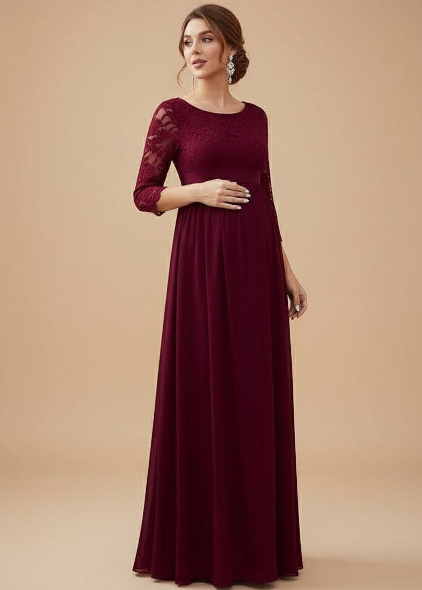 Pricilla Sleeved Maternity Evening Dress