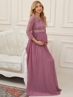 Pricilla Sleeved Maternity Evening/Bridesmaid Dress - Bay Bridal and Ball Gowns