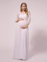 Pricilla sleeved maternity wedding dress in white - Bay Bridal and Ball Gowns