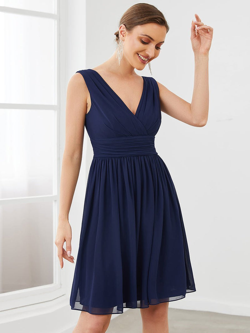 Rangi classic short bridesmaid or wedding guest dress navy Express NZ wide - Bay Bridal and Ball Gowns