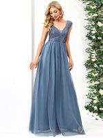 Rani tulle and sequin bridesmaid or ball dress grey s24 Express NZ wide - Bay Bridal and Ball Gowns