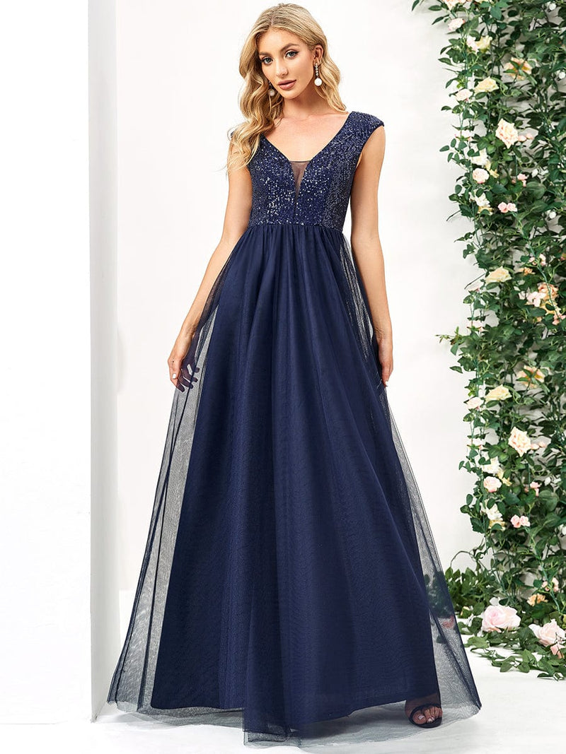 Rani tulle and sequin bridesmaid or ball dress in navy s8 Express NZ wide - Bay Bridal and Ball Gowns