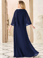 Rissa chiffon mother of the bride dress in navy size 12 Express NZ wide - Bay Bridal and Ball Gowns