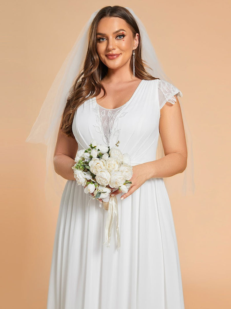 Rosalee plus size wedding gown with sleeve in Ivory Express NZ wide - Bay Bridal and Ball Gowns