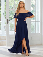 Ryley versatile navy off shoulder bridesmaid dress s10 Express NZ wide - Bay Bridal and Ball Gowns