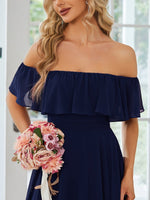 Ryley versatile navy off shoulder bridesmaid dress s10 Express NZ wide - Bay Bridal and Ball Gowns