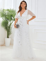 Sally tulle dress with sequins in white Express NZ wide - Bay Bridal and Ball Gowns