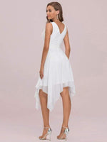 Sandra chiffon pixie hem short wedding dress in s24 ivory Express NZ wide - Bay Bridal and Ball Gowns