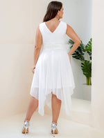 Sandra chiffon pixie hem short wedding dress in s24 ivory Express NZ wide - Bay Bridal and Ball Gowns
