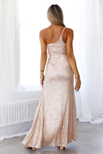 Sara one shoulder sequin ball dress with split - Bay Bridal and Ball Gowns