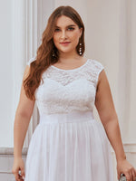 Sherrine chiffon and lace wedding dress in white Express NZ wide - Bay Bridal and Ball Gowns