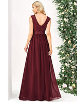 Sherrine chiffon round neckline sleeveless dress in darker colors - Bay Bridal and Ball Gowns