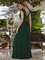 Sherrine round neckline bridesmaid dress in emerald green s10 Express NZ wide - Bay Bridal and Ball Gowns