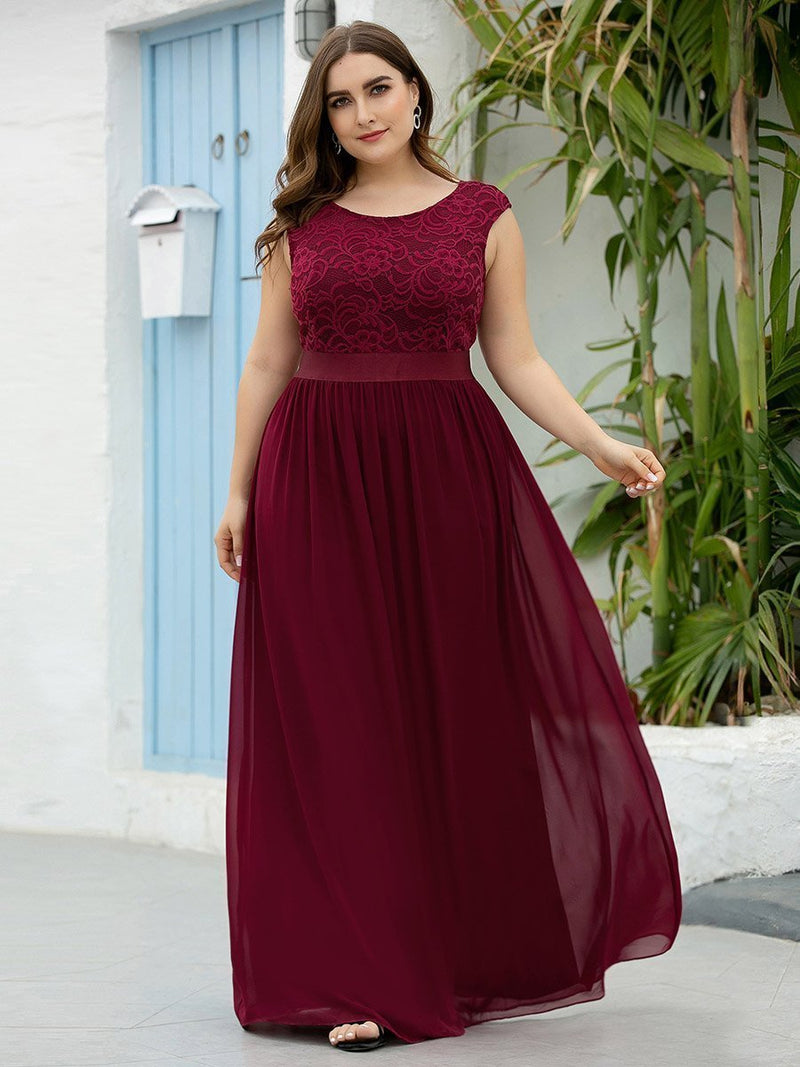 Sherrine round neckline dress in burgundy Express NZ wide - Bay Bridal and Ball Gowns