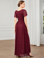 Steph high low lace evening gown with sleeve Black s20 Express NZ wide - Bay Bridal and Ball Gowns