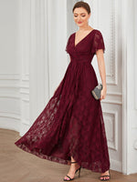 Steph high low lace mother of the bride gown with sleeve - Bay Bridal and Ball Gowns
