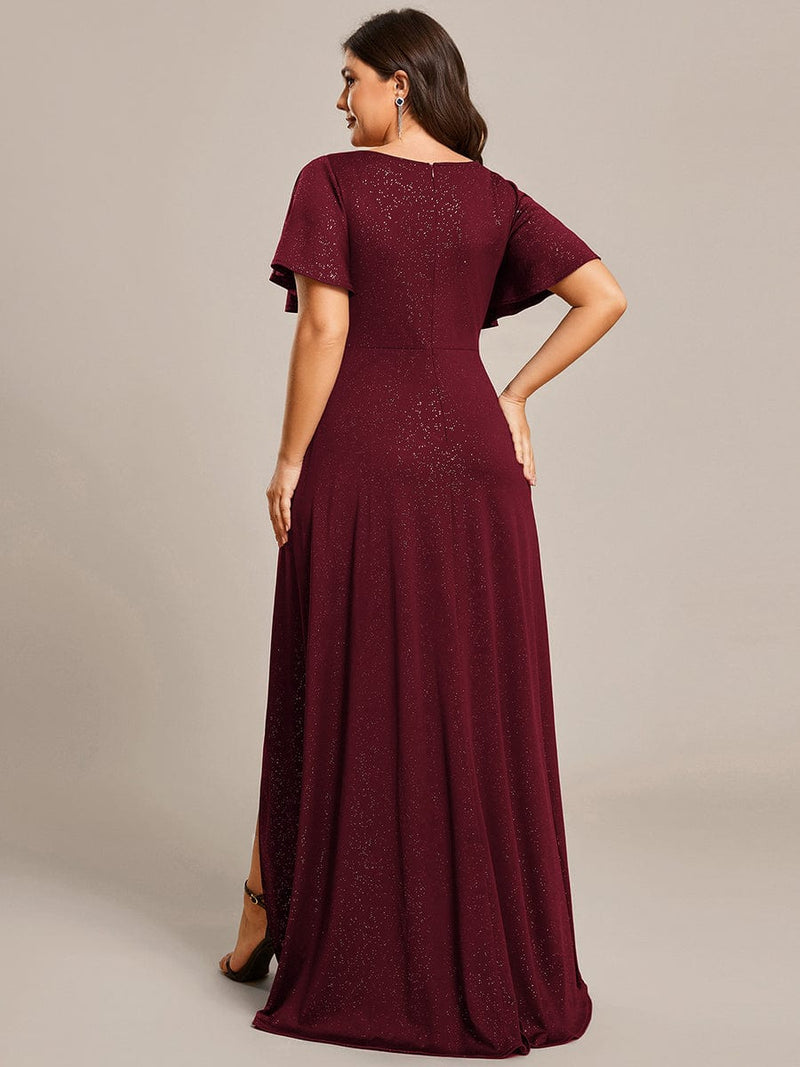 Tams sparkling evening or bridesmaid dress with flutter sleeve - Bay Bridal and Ball Gowns