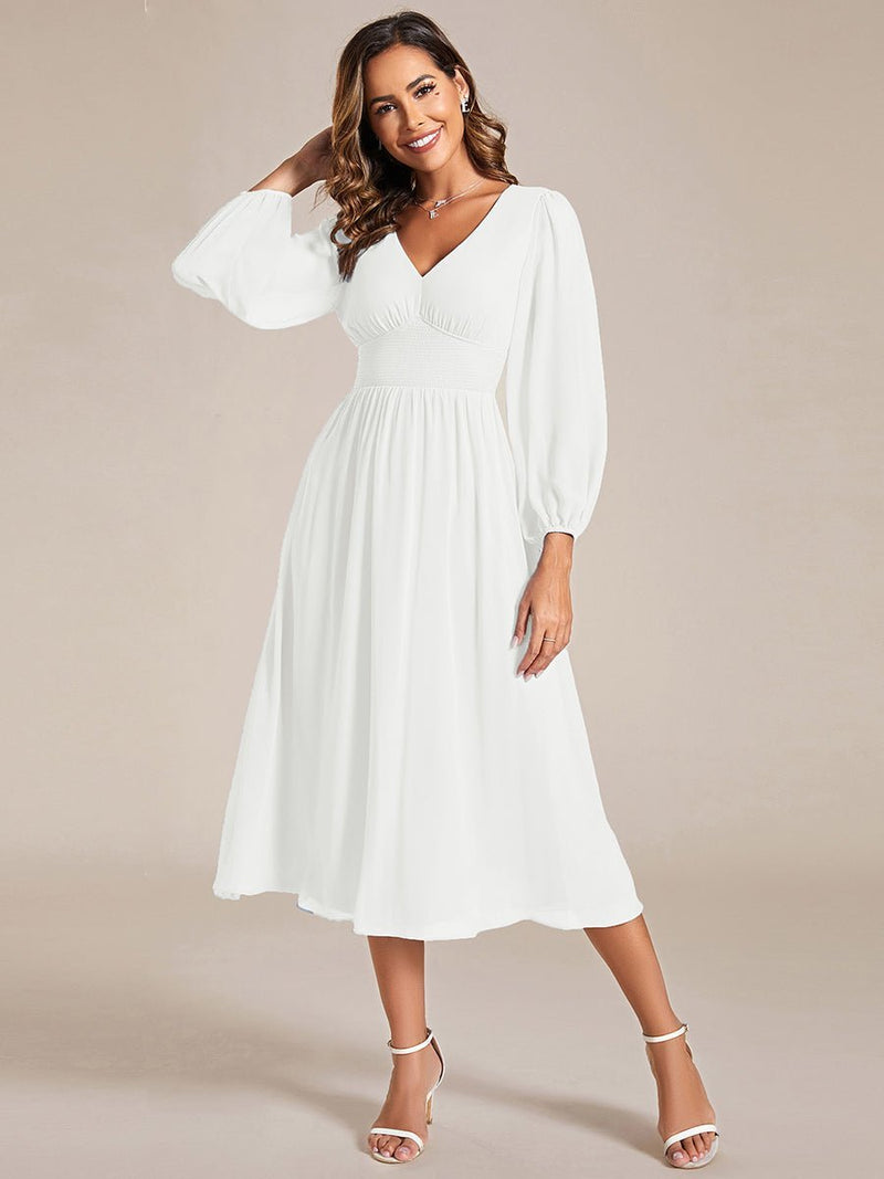 Tari knee length long sleeve wedding s16 dress in ivory - Bay Bridal and Ball Gowns