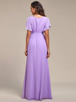 Tia split sleeve full length chiffon bridesmaid dress - Bay Bridal and Ball Gowns