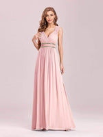 Tina bling cut out back chiffon ball dress in light pink Express NZ wide! - Bay Bridal and Ball Gowns