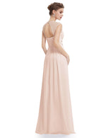 Tina chiffon cut out back bridesmaid dress in blush Express NZ wide! - Bay Bridal and Ball Gowns