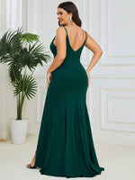 Trish luxury formal ball dress with a fishtail and split - Bay Bridal and Ball Gowns