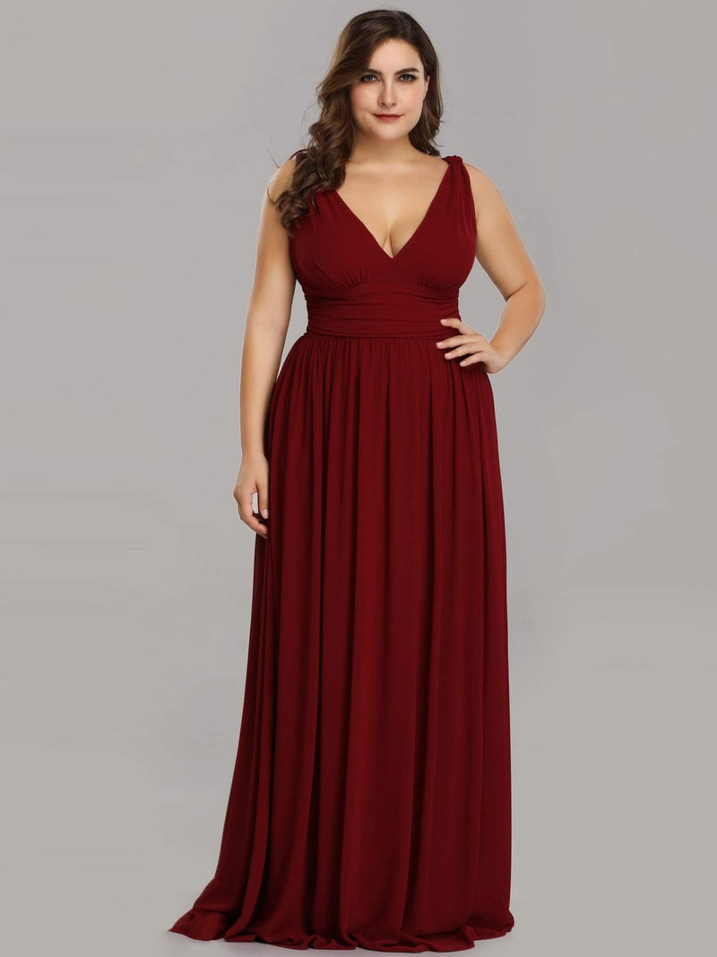 Veda chiffon bridesmaid dress in burgundy Express NZ wide - Bay Bridal and Ball Gowns