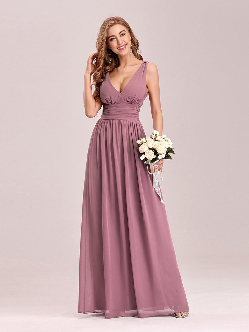 Veda chiffon bridesmaid dress in dusky rose Express NZ wide - Bay Bridal and Ball Gowns