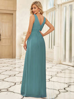 Veda classic bridesmaid dress in dusky blue Express NZ wide - Bay Bridal and Ball Gowns