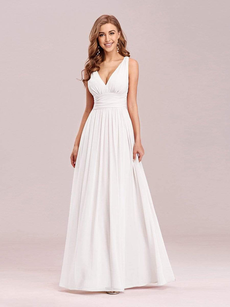 Veda classic chiffon wedding dress in white Express NZ wide - Bay Bridal and Ball Gowns