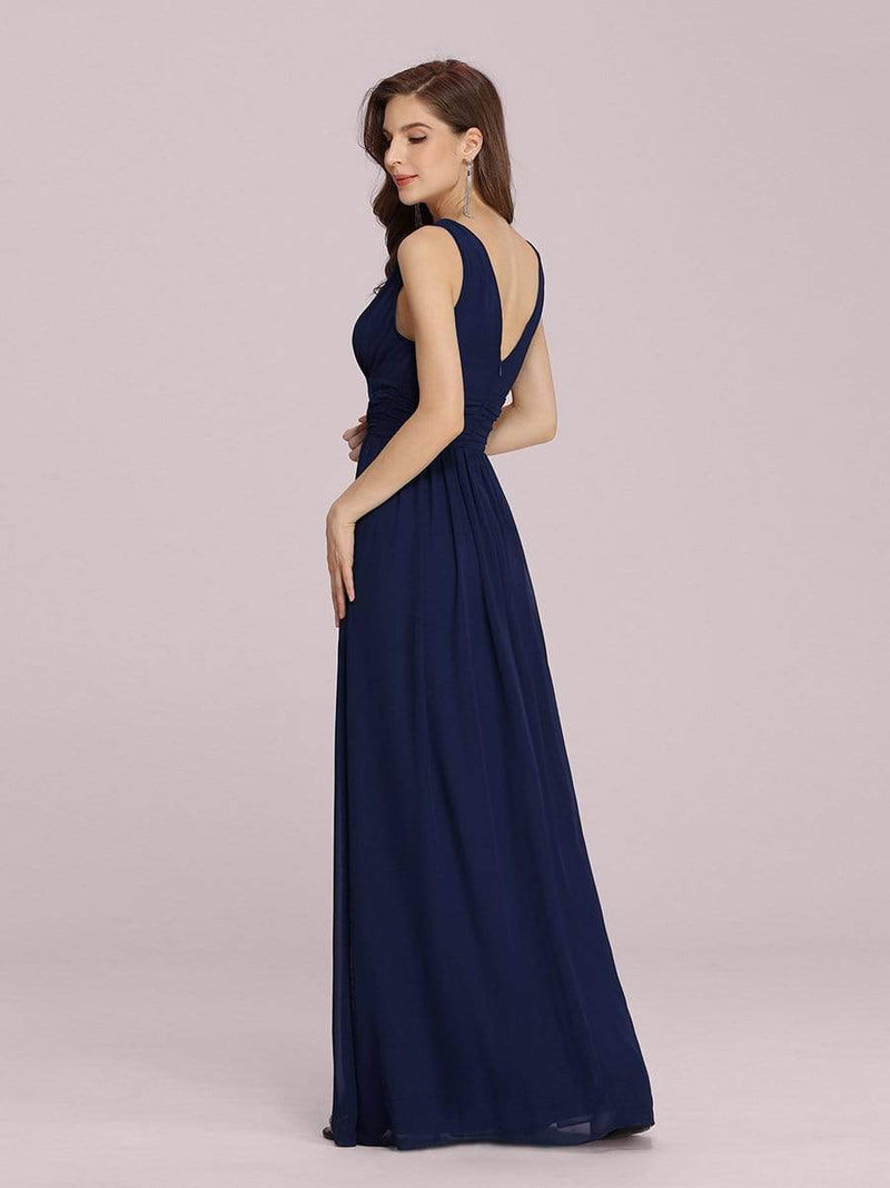 Veda navy blue classic chiffon bridesmaid dress Express NZ wide - Bay Bridal and Ball Gowns