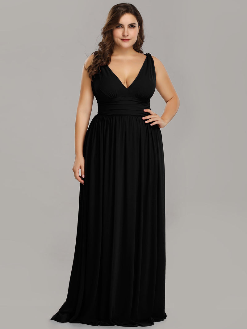 Veda V neck chiffon bridesmaid dress in black s8 Express NZ wide! - Bay Bridal and Ball Gowns