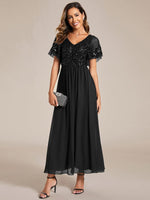 Virginia black evening ankle length dress Express NZ wide - Bay Bridal and Ball Gowns