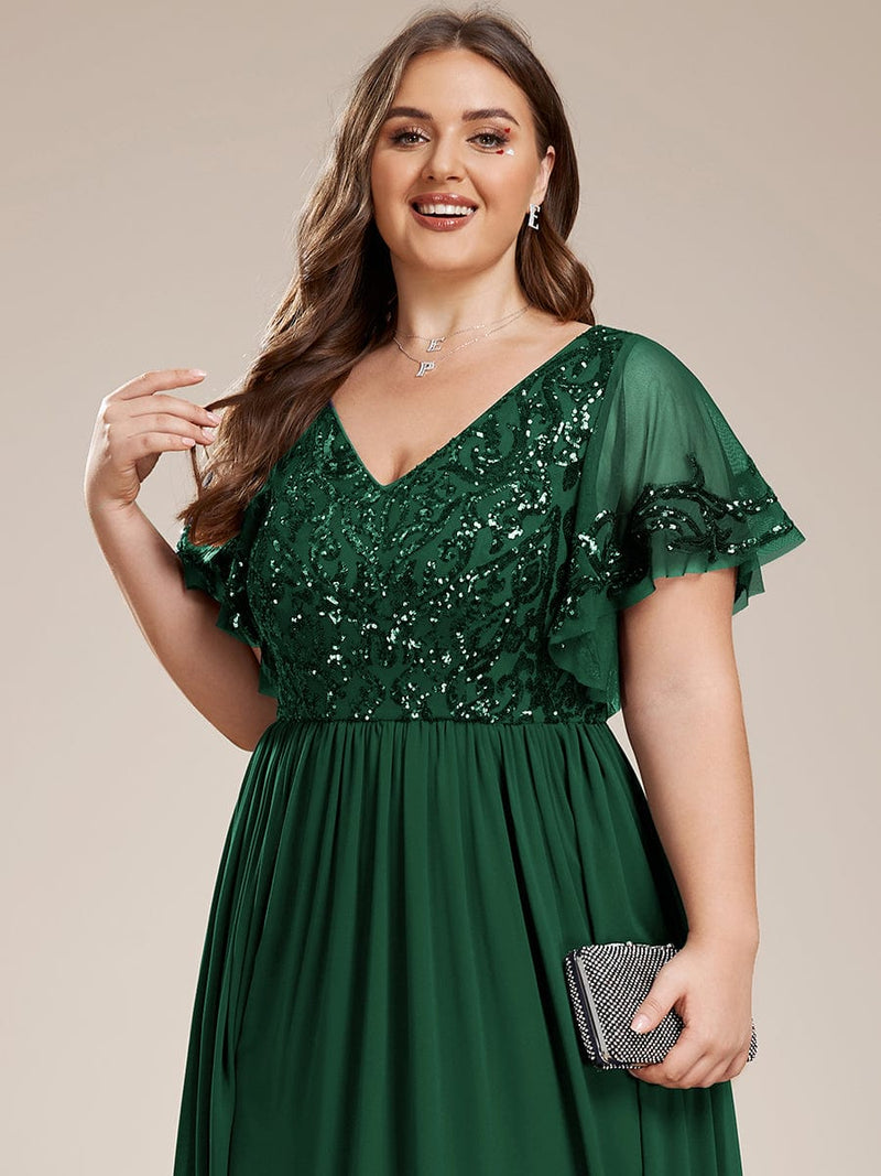 Virginia mother of the bride ankle length dress in emerald Express NZ wide - Bay Bridal and Ball Gowns