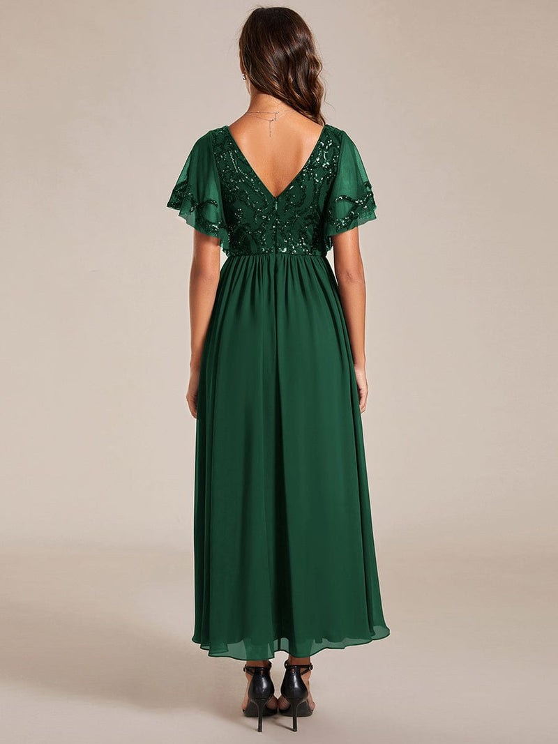 Virginia mother of the bride ankle length dress in emerald Express NZ wide - Bay Bridal and Ball Gowns
