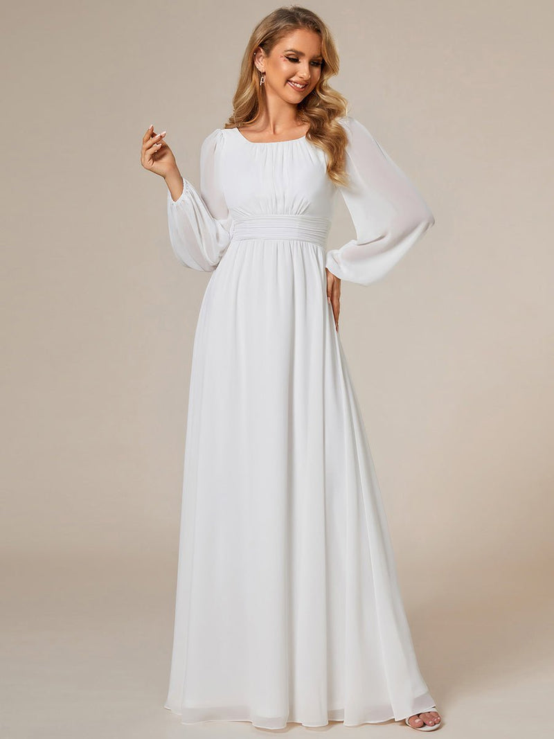 Wanda boat neck full sleeve white wedding dress Express NZ wide - Bay Bridal and Ball Gowns